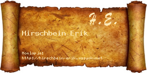 Hirschbein Erik névjegykártya